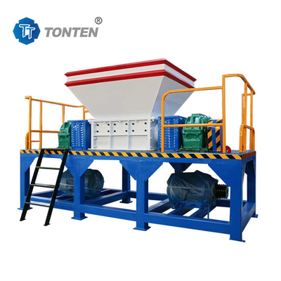 Atık lastik parçalayıcı makine kova plastik çift şaftlı parçalayıcı makine