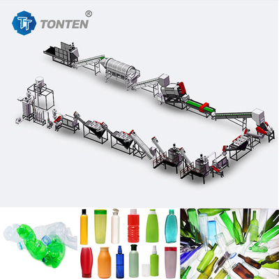Plastik kırma geri dönüşüm Üretim hattı Mineral su şişesi geri dönüşüm