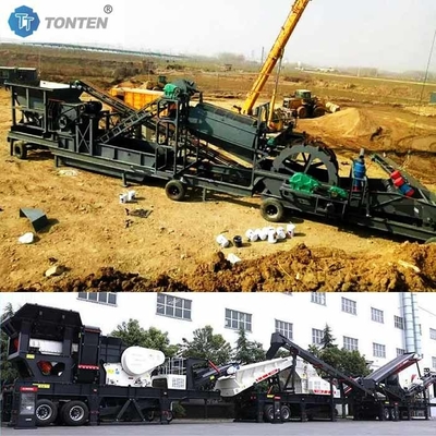 Hareketli inşaat atıkları kırıcı istasyonu tesisi Kaya çakıl kırma