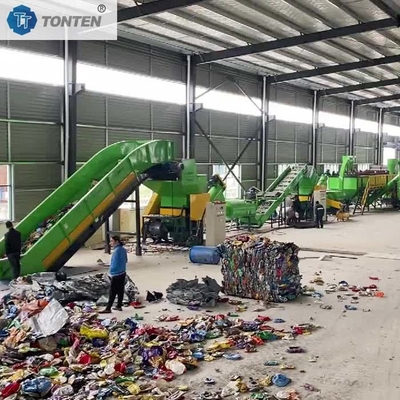 Çöp Karışık Atık Plastik PET Şişe Çöp Geri Dönüştürme Fabrikası Makinesi