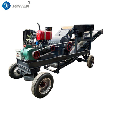 Küçük Mobil Hammer Crusher Mini Taş Crusher Makine Konveyörle