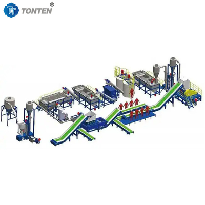 Atık PET Plastik Şişeler Geri Dönüştürme Makinesi Fabrikası Plastik Çöpeci Çamaşır hattı