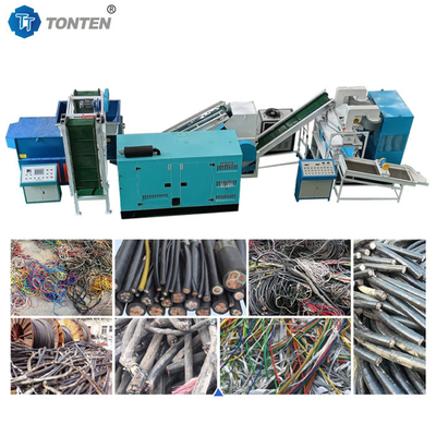 Kaplı Kablolar Şerit Granulator Makine Bakır Tel Geri Dönüşüm Liniyası