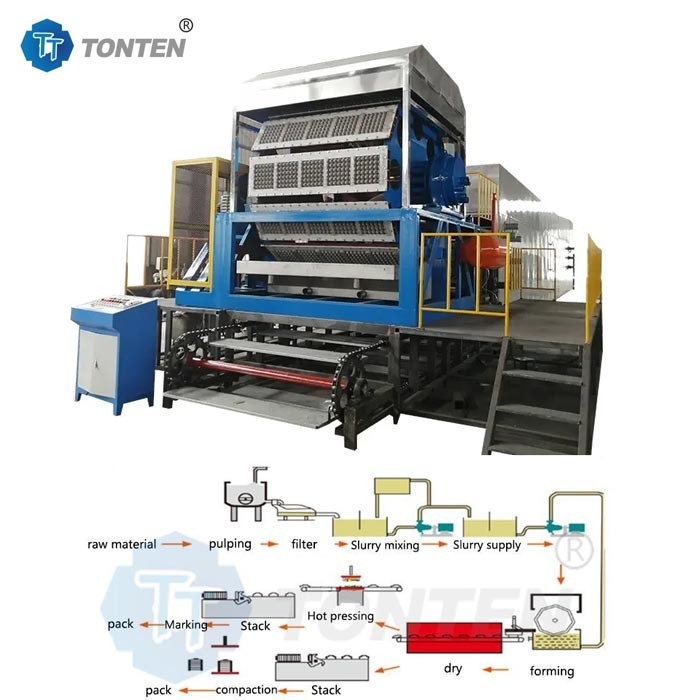 Pulp Molding Yumurta Tepsisi Makinesi Yumurta Tepsisi Üretim Hatı Kağıt Formasyon Makinesi