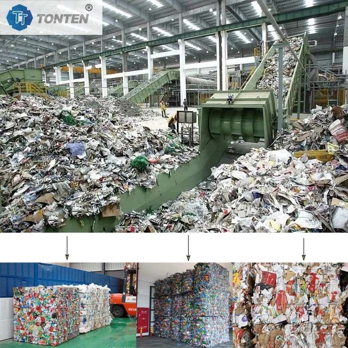 Mutfak ambalajı atıkları için ev çöplerini geri dönüştürme ve sınıflandırma tesisi